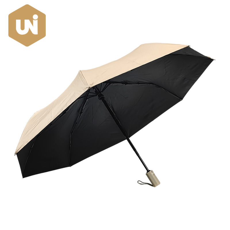 Folding Auto Open နှင့် Auto Close Black Coating Umbrella